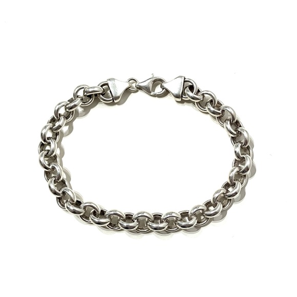 Jewelry - Sterling Silver 925 Large Rolo Links Bracelet 7.5”